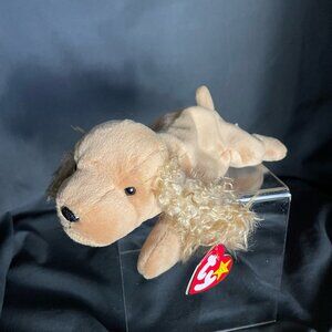 RARE TY ORIGINAL BEANIE BABY SPUNKY THE COCKER SPANIEL 1997 RETIRED W/ORIGINAL T